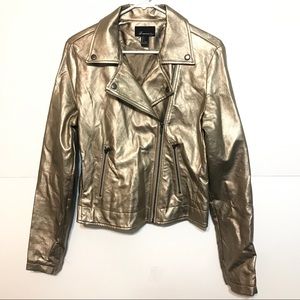 Bronze Faux Leather Coat